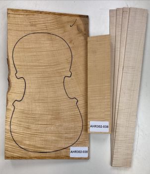 Satz B+Z+H Riegelahorn Violine, 1-tlg. Boden Einzelstück #038
